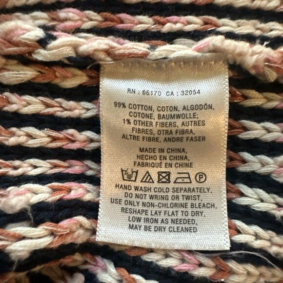 ANTHROPOLOGIE Grafton Marled Jacket by Moth Sz SP Knotted Fringe Pink Blue - Picture 7 of 8